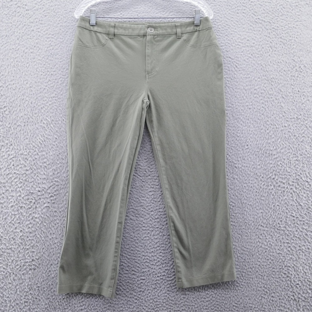 Chicos So Slimming Jegging Crop Jeans Size 1 US8 Green Khaki‎ Womens Stretch